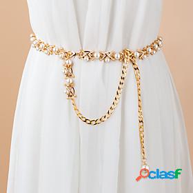 Womens Chain Gold Party Dress Club Belt Solid Colored /