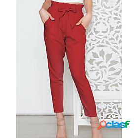 Womens Chic Modern Pure Color Pants Chinos Calf-Length Pants