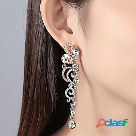 Womens Clear Earrings Cubic Zirconia Long Stylish Earrings