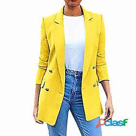 Womens Coat Classic Solid Color Classic Timeless Long Sleeve