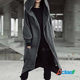 Womens Coat Fall Winter Daily Maxi Coat V Neck Warm Regular