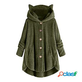 Womens Coat Fall Winter Daily Regular Coat Warm Regular Fit