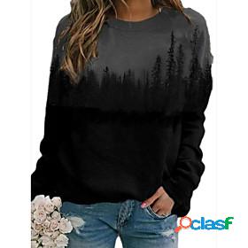 Womens Color Block Hoodie Sweatshirt Other Prints Daily