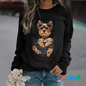 Womens Dog 3D Sweatshirt Pullover Print Hot Stamping Casual