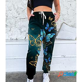 Womens Fashion Casual / Sporty Pocket Print Sweatpants Full