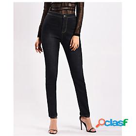 Womens Fashion Pocket Skinny Jeans Ankle-Length Pants
