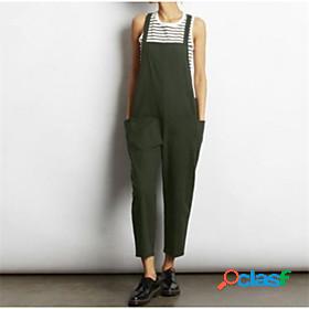 Womens Fashion Side Pockets Jumpsuit Rompers Ankle-Length