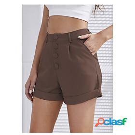 Womens Fashion Side Pockets Shorts Ankle-Length Pants