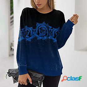 Womens Floral Rose Sweatshirt Pullover Print 3D Print Daily