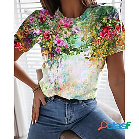Womens Floral Theme Painting T shirt Floral Graphic 3D Print