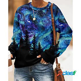 Women's Galaxy Graphic Sweatshirt Pullover Print 3D Print