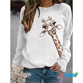 Womens Graphic Giraffe Hoodie Sweatshirt Daily Casual