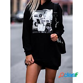 Womens Graphic Hoodie Pullover Front Pocket Casual Sports