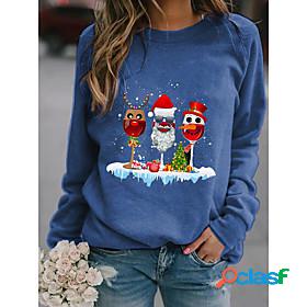 Womens Graphic Santa Claus Sweatshirt Pullover Print