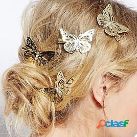 Womens Hairpins For Daily Flower Alloy Golden