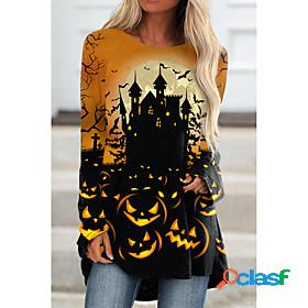 Womens Halloween T shirt Abstract Painting Long Sleeve