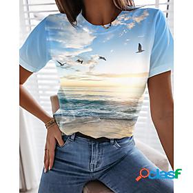 Women's Holiday 3D Printed Painting T shirt Graphic Scenery