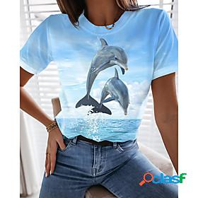 Womens Holiday 3D Printed T shirt Graphic 3D Print Round