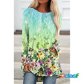 Women's Holiday Tunic T shirt Floral Theme 3D Printed