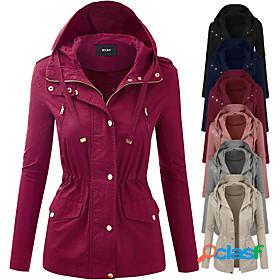 Womens Hoodie Jacket Bomber Jacket Hiking Windbreaker