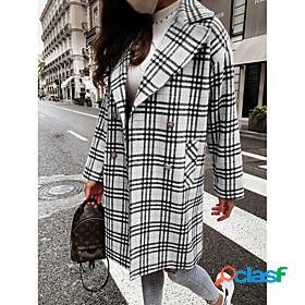 Womens Jacket Fall Spring Daily Long Coat Warm Loose Casual