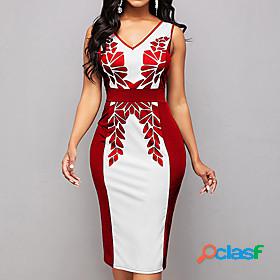 Womens Knee Length Dress A Line Dress Blue Black Red