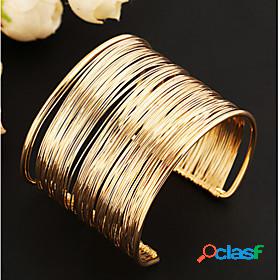 Womens Layered Hollow Cuff Bracelet Wide Bangle Party Ladies
