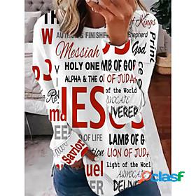 Women's Letter Sweatshirt Print 3D Print Daily Sports Casual