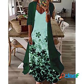 Womens Maxi long Dress A Line Dress Green Blue Purple Half