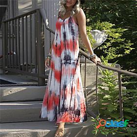 Womens Maxi long Dress A Line Dress Green Purple Fuchsia