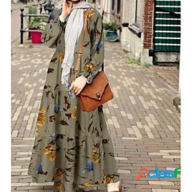 Womens Maxi long Dress Swing Dress Army Green Khaki Long