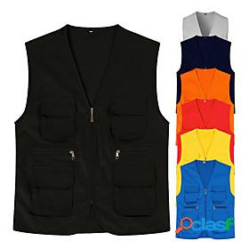 Womens Mens Sleeveless Fishing Vest Hiking Vest Jacket Top