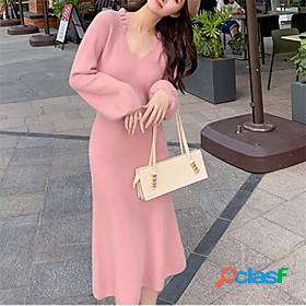 Womens Midi Dress Sheath Dress Blushing Pink Beige Long