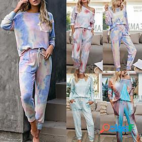 Women's Pants Pajamas Tunic Drawstring Basic Multi Color