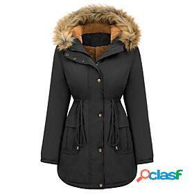 Womens Parka Fall Winter Street Casual Daily Long Coat