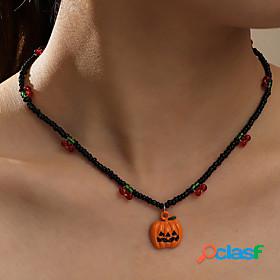 Womens Party Halloween Daily Pumpkin Cherry Beaded Black Hat