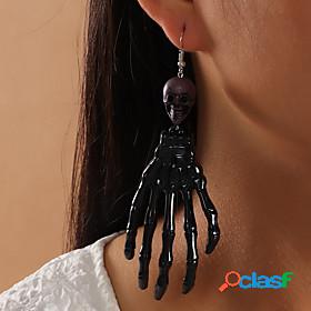 Womens Party Halloween Daily Skull Paw Black White Hat