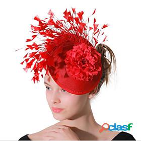 Womens Party Party Wedding Prom Party Hat Floral Flower Red