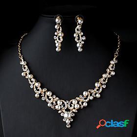 Womens Pearl Bridal Jewelry Sets Link / Chain Flower