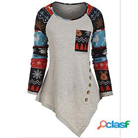 Women's Pullover Geometric Long Sleeve Sweater Cardigans