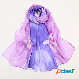 Women's Rectangle Scarf Chiffon Scarf Purple Party Daily