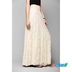 Womens Romantic Swing Skirts Party / Evening Date Solid