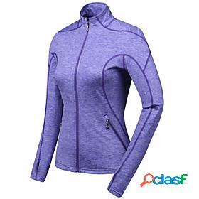 Women's Running Track Jacket Yoga Top Pocket Winter Solid