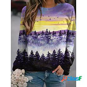 Womens Scenery 3D Graphic Prints Sweatshirt Pullover Print