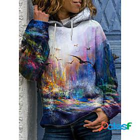Womens Scenery 3D Hoodie Sweatshirt Front Pocket Print 3D