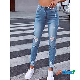 Womens Skinny Jeans Basic Daily Plain Spring, Fall, Winter,