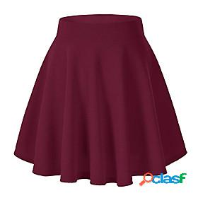 Womens Skirt Dress Basic Daily Plain Spring Fall Regular