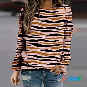 Womens Stripes Sweatshirt Pullover Print 3D Print Daily