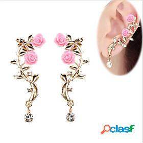 Womens Stud Earrings Clip on Earring Flower Shape Classic