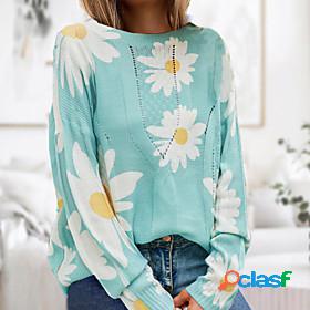 Womens Sweater Co-ords Pullover Daisy Flower Casual Long